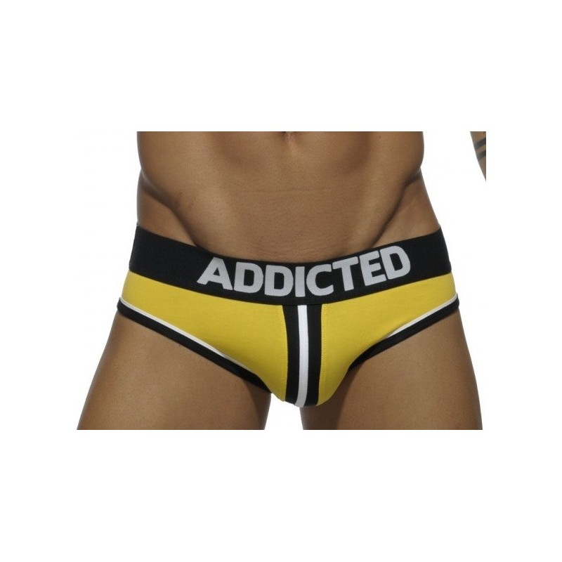 Jockbrief Addicted jaune double piping bottomless